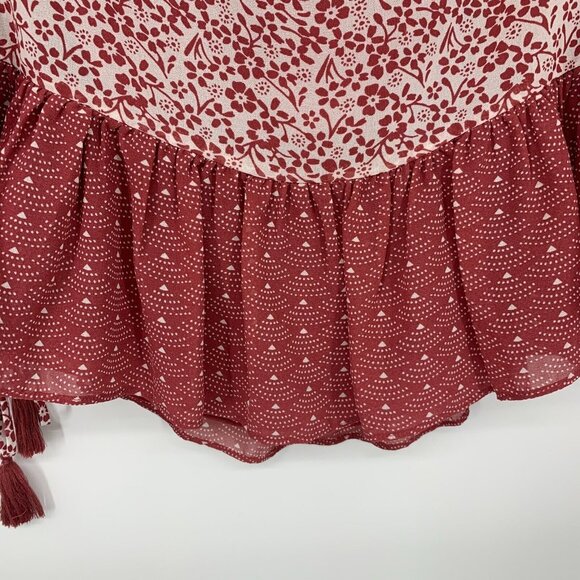 Revolve Tularosa Syrah Red Floral Print Halter Off Shoulder - Picture 14 of 15